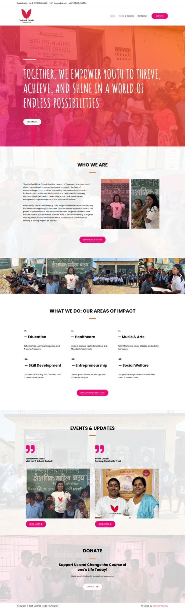 Vaishali Made Foundation website by Spidery Web