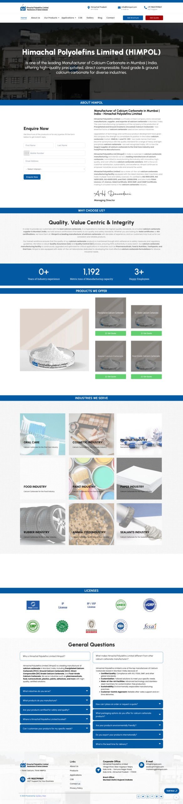 Website designed by Spidery Web for Himachal Polyolefins (HIMPOL)